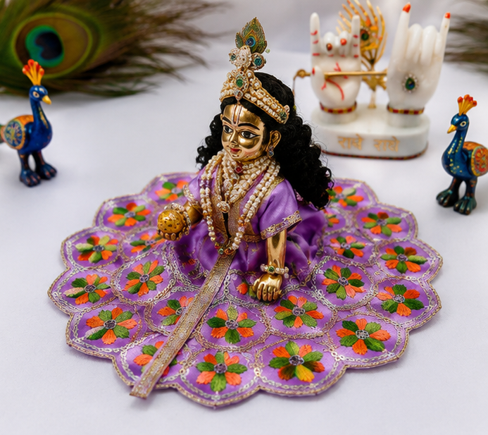 Floral Laddu Gopal Ji Poshak | Flower Design Laddu Gopal Ji Poshak | Lavender wholesale price India