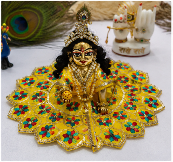 Floral Laddu Gopal Ji Poshak | Flower Design Laddu Gopal Ji Poshak | Yellow wholesale price India