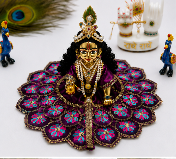 Floral Laddu Gopal Ji Poshak | Flower Design Laddu Gopal Ji Poshak | Purple wholesale price India