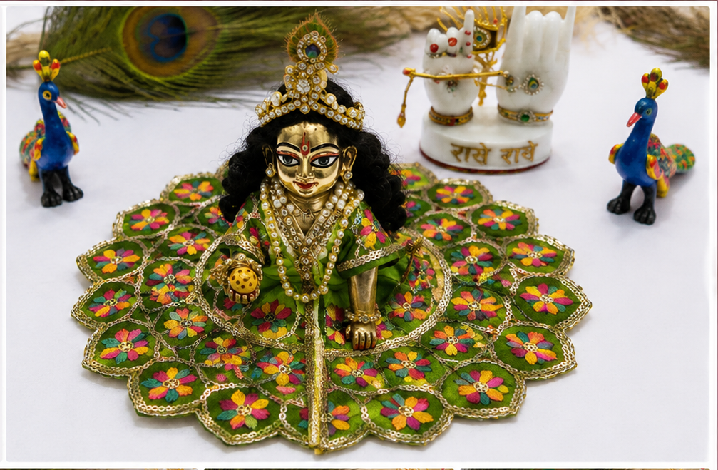Floral Laddu Gopal Ji Poshak | Flower Design Laddu Gopal Ji Poshak | Green wholesale price India